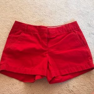 Red J. Crew Chino Shorts